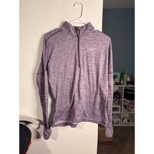 Nike Running Dri-FIT Purple Space Dye Half Zip Pullover Waffle Knit Top Womens S